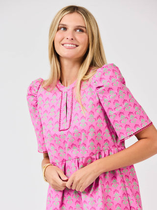 Adelyn Dress | Deco Lilies Fuchsia: XS