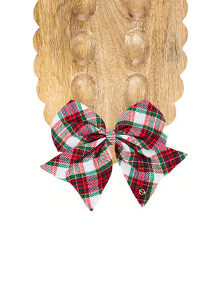 Magnetic Bow Holiday Plaid