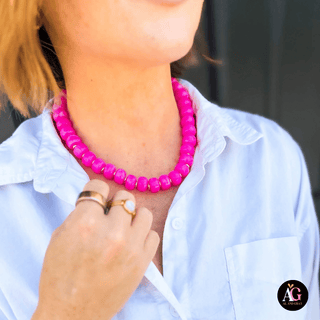 A Pop of Pink Beaded Necklace