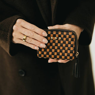 Wynona Woven Wallet: Brown
