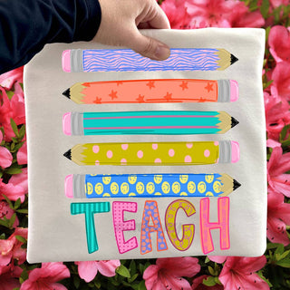 Teach Pencils DTF Heat Transfer: Adult