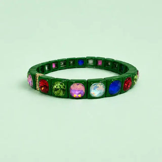 Enamel Stretch Bracelets - Holiday - Asst Styles: Pink + Green - Sophie