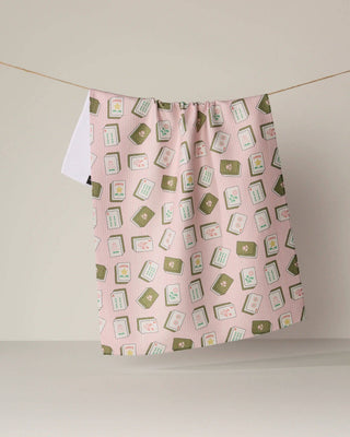 Pink Flower Tiles:  Geometry Kitchen Tea Towel
