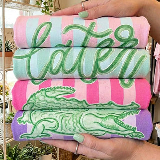 Preppy Later Gator DTF Heat Transfer: Adult / Blue