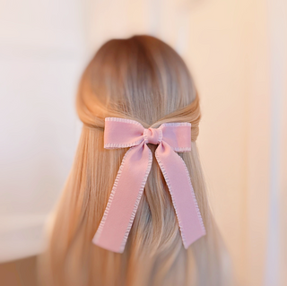 Lovely Ruffle Edge Bow Hair Clip Duo
