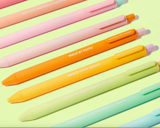 Faith - Motivational Gel Pen Set  - Assorted Colors - 10 Pieces
