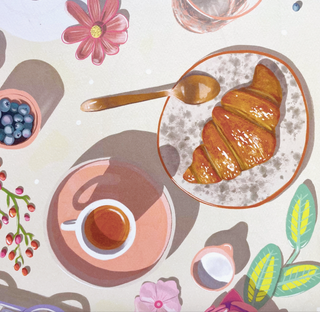 Croissant and Friends Art Print - 11x14
