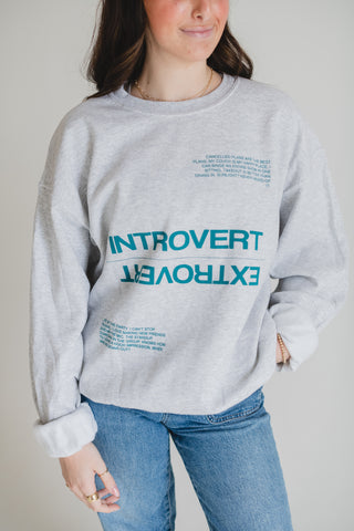 F+S: Introvert/Extrovert Sweatshirt - grey