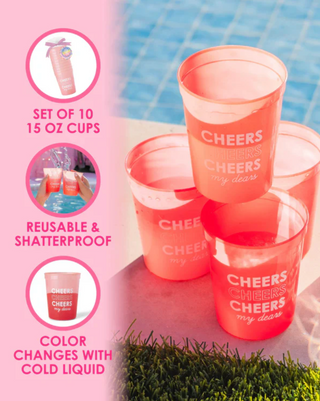 CHEERS MY DEARS!  Color Changing Reuseable Cup Set