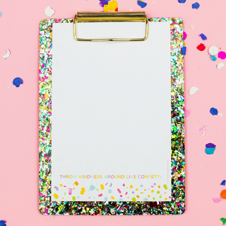 Acrylic Confetti Clipboard w/ Notepad