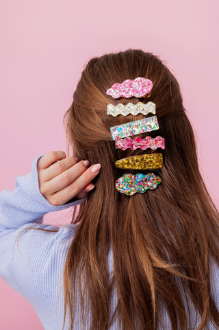 Pearl Confetti Hair Clip Duo Set
