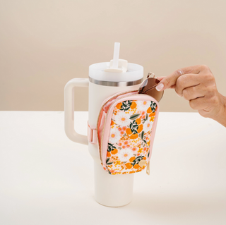 Sweet Meadow - Pink & Orange Floral Tumbler Fanny Pack