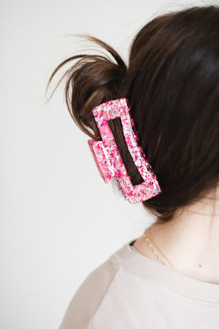 Pink Confetti Large Claw Clip