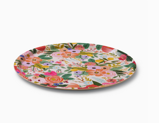 Garden Party Round Wooden Serving Tray
