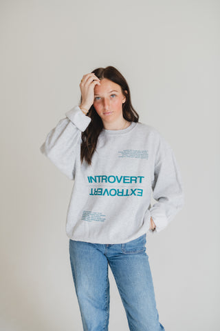 F+S: Introvert/Extrovert Sweatshirt - grey
