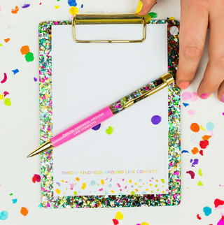 Acrylic Confetti Clipboard w/ Notepad