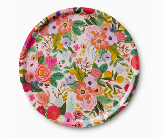 Garden Party Round Wooden Serving Tray