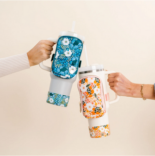 Blue Floral Tumbler Fanny Pack