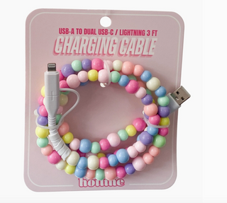 Beaded Charging Cable - USB Lightning- Various Colors