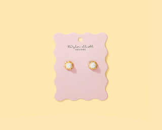 Hampton Stud - Gold & Pearl Earrings