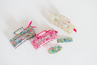 Colorful Confetti Hair Clip Duo Set