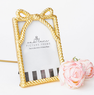 Gold Bow Picture Frame - 4x6 Photo