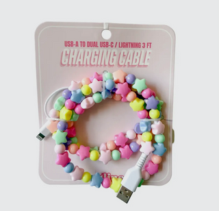 Beaded Charging Cable - USB Lightning- Various Colors