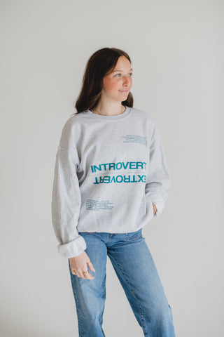 F+S: Introvert/Extrovert Sweatshirt - grey
