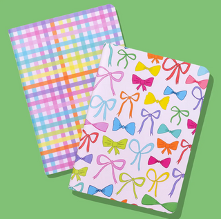 Notebook Set - Colorful Bows + Colorful Gingham