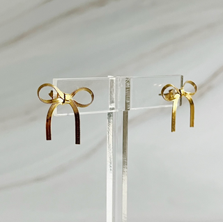 Blair Herringbone Chain Bow Earrings