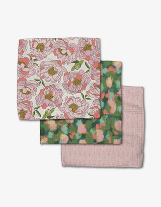 Peony Paradise Medley - Geometry Dish Cloth Set