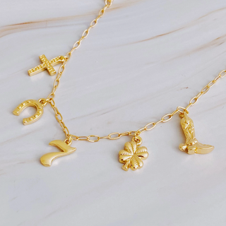 Lady Luck Gold Plated Charm Bracelet
