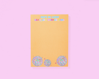 "Dang...She Worked Hard" Notepad w/ Magnet - Disco Ball
