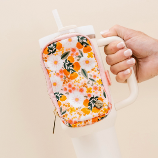 Sweet Meadow - Pink & Orange Floral Tumbler Fanny Pack
