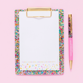 Acrylic Confetti Clipboard w/ Notepad