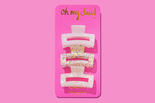 Claw Hair Clip Trio - Pearl Confetti