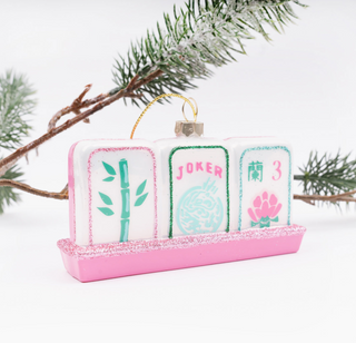 Mahjong Tile Boxed Glass Ornament