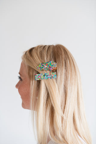 Pearl Confetti Hair Clip Duo Set