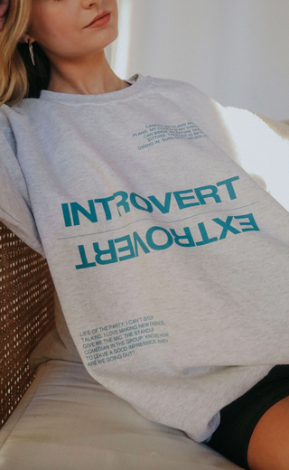 F+S: Introvert/Extrovert Sweatshirt - grey