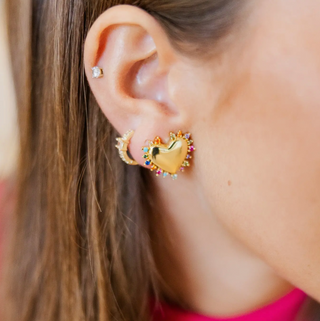 Heather: Rainbow Heart Studs