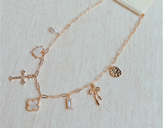 Proverbs 31 Multi Charm Gold Necklace