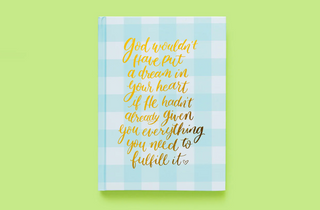 God-Sized Dreams Notebook - Blue Gingham