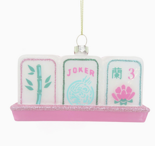 Mahjong Tile Boxed Glass Ornament