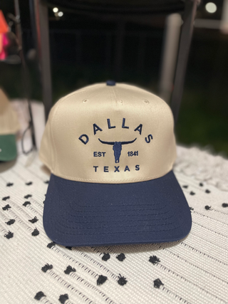 Dallas Texas - Navy & Cream Embroidered Hat