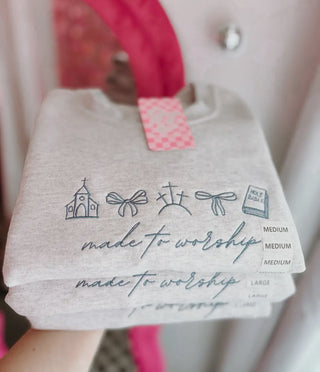 Made to Worship Embroidered Sweatshirts