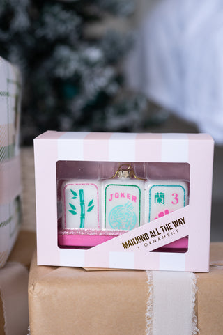 Mahjong Tile Boxed Glass Ornament