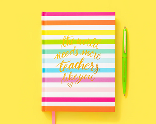 Notebook - Teacher Appreciation - Rainbow Stripe Hardcover