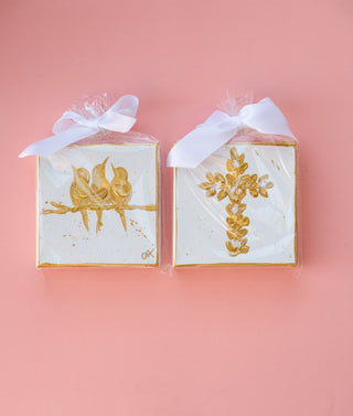 "The Blessing" White & Gold Art Piece