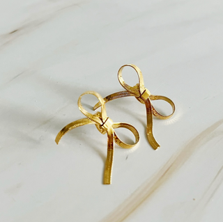 Blair Herringbone Chain Bow Earrings