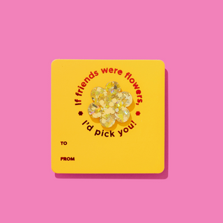 Pin w/ Gift Card - Friendship Flower - Gold Confetti